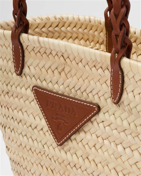 prada woven palm and leather tote|Prada Totes for Women .